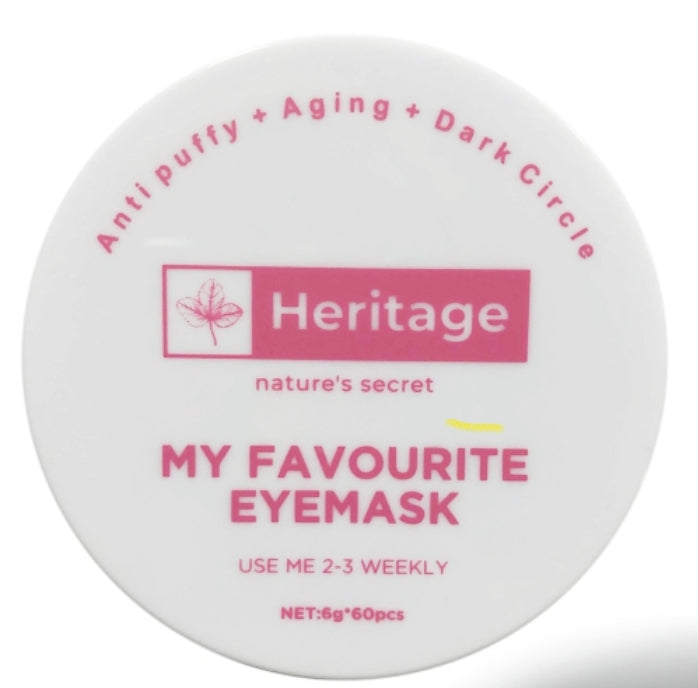 HERITAGE Anti aging Eyemask in Gelpads vorm ( Tegen rimpels, wallen en donkere kringen ) met collageen, aloe vera & 24 Gold,