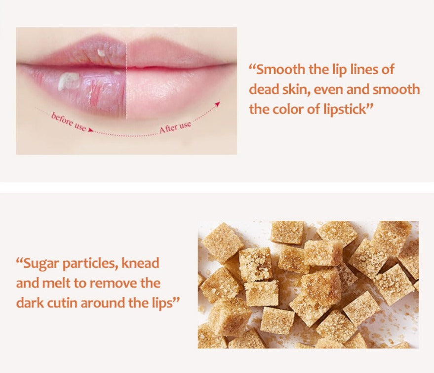 Lip scrub tegen donkere, schrale, droge lippen ( vegan, 100% eetbare ingredienten ).