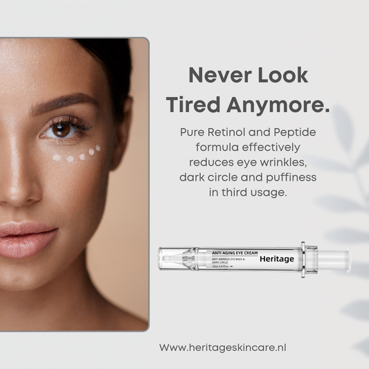 HERITAGE Anti-Aging Eye Cream – Peptide Formule Tegen Donkere Kringen, Rimpels & Wallen – 100% Vegan"







