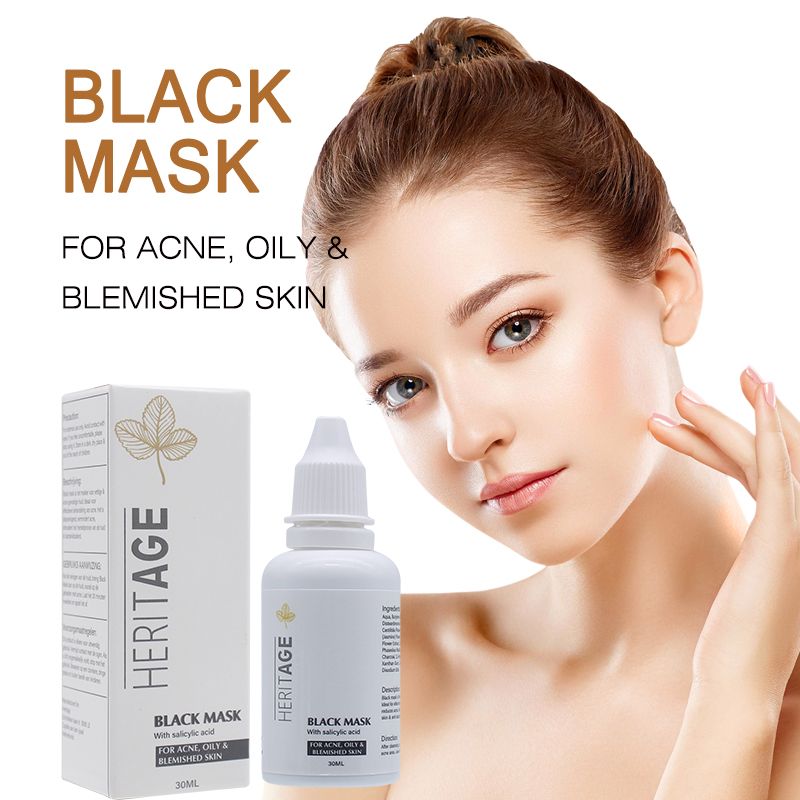 HERITAGE Black Mask – Diepreinigend Masker Tegen Acne, Ontstekingen & Sebum Balans – Voor een Zuivere en Gezonde Huid