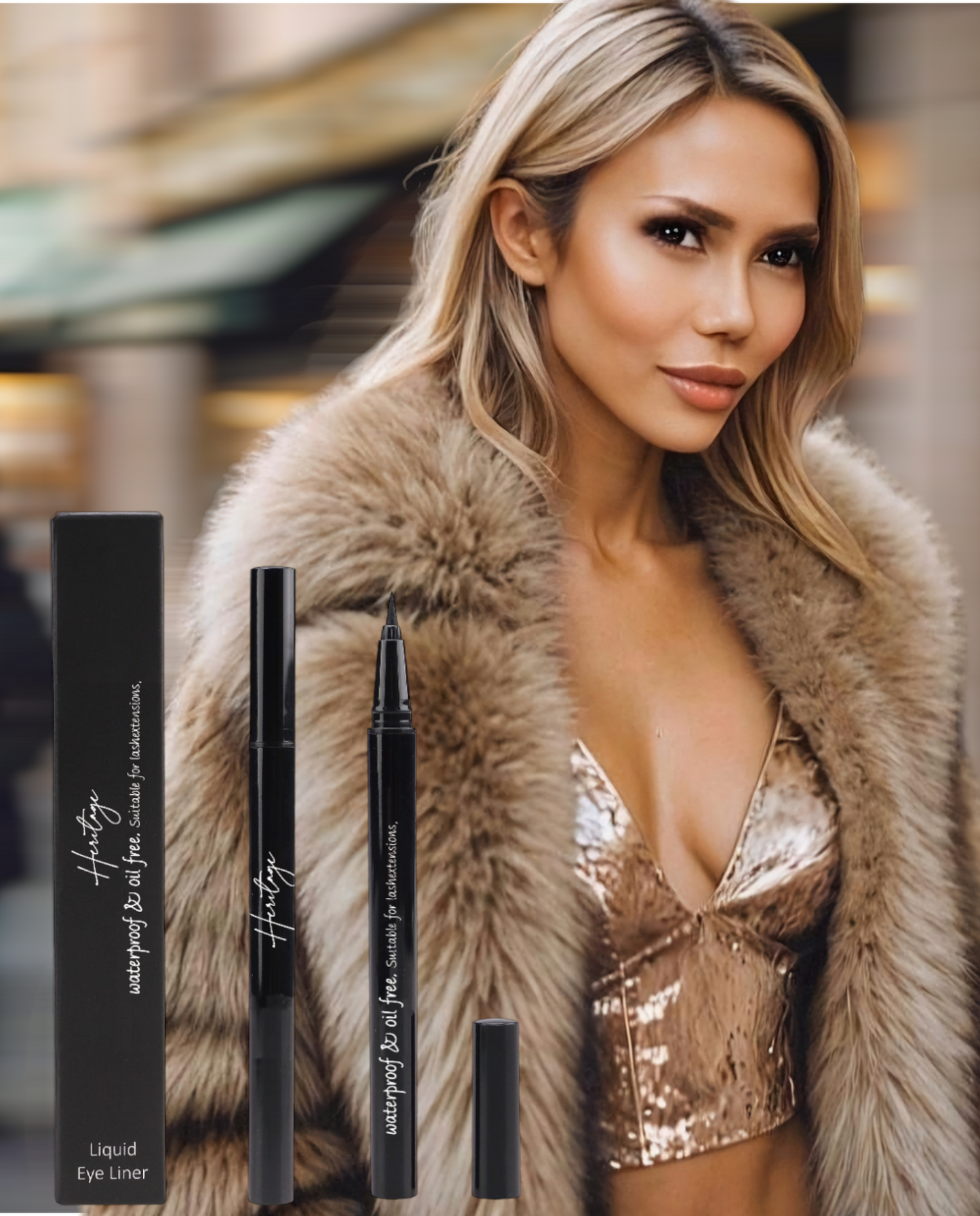 HERITAGE Olievrije Waterproof Vloeibare Eyeliner met langhoudende en smudgeproof formule