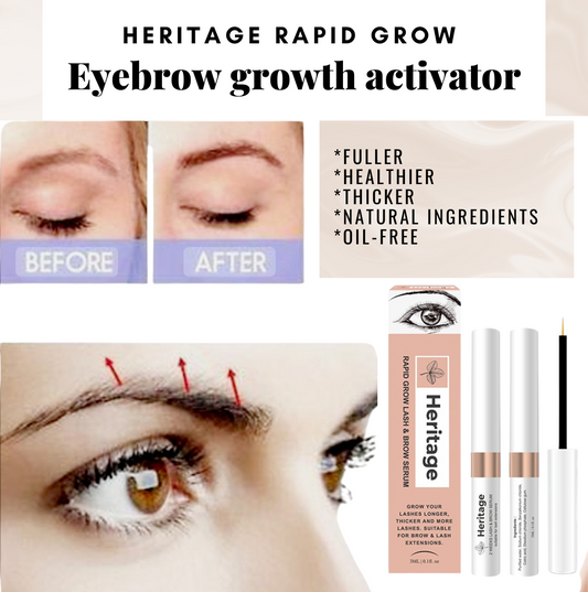 HERITAGE Rapid Grow Wenkbrauw Serum – Snelle & Zichtbare Groei in 2 Weken – Olievrij & 100% Natuurlijk