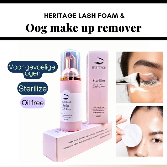 Heritage Oil-Free Lash Cleanser & Oog Make-up Remover – Parabeenvrij, Desinfecteert & Steriliseert – Geschikt voor Gevoelige Ogen & Contactlensdragers – 60 ml
