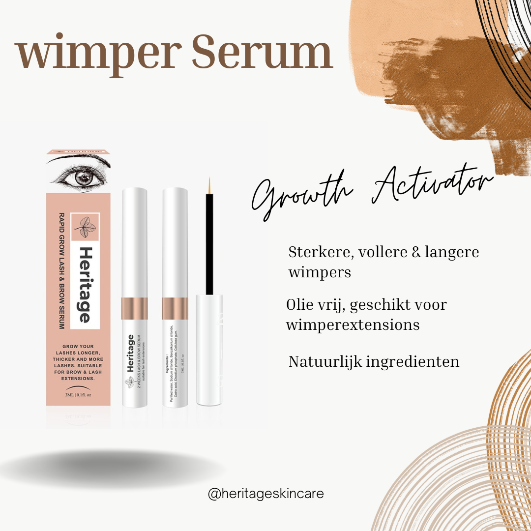 Heritage Wimper groeiserum met verzorgende formule voor langere, vollere en gezondere wimpers