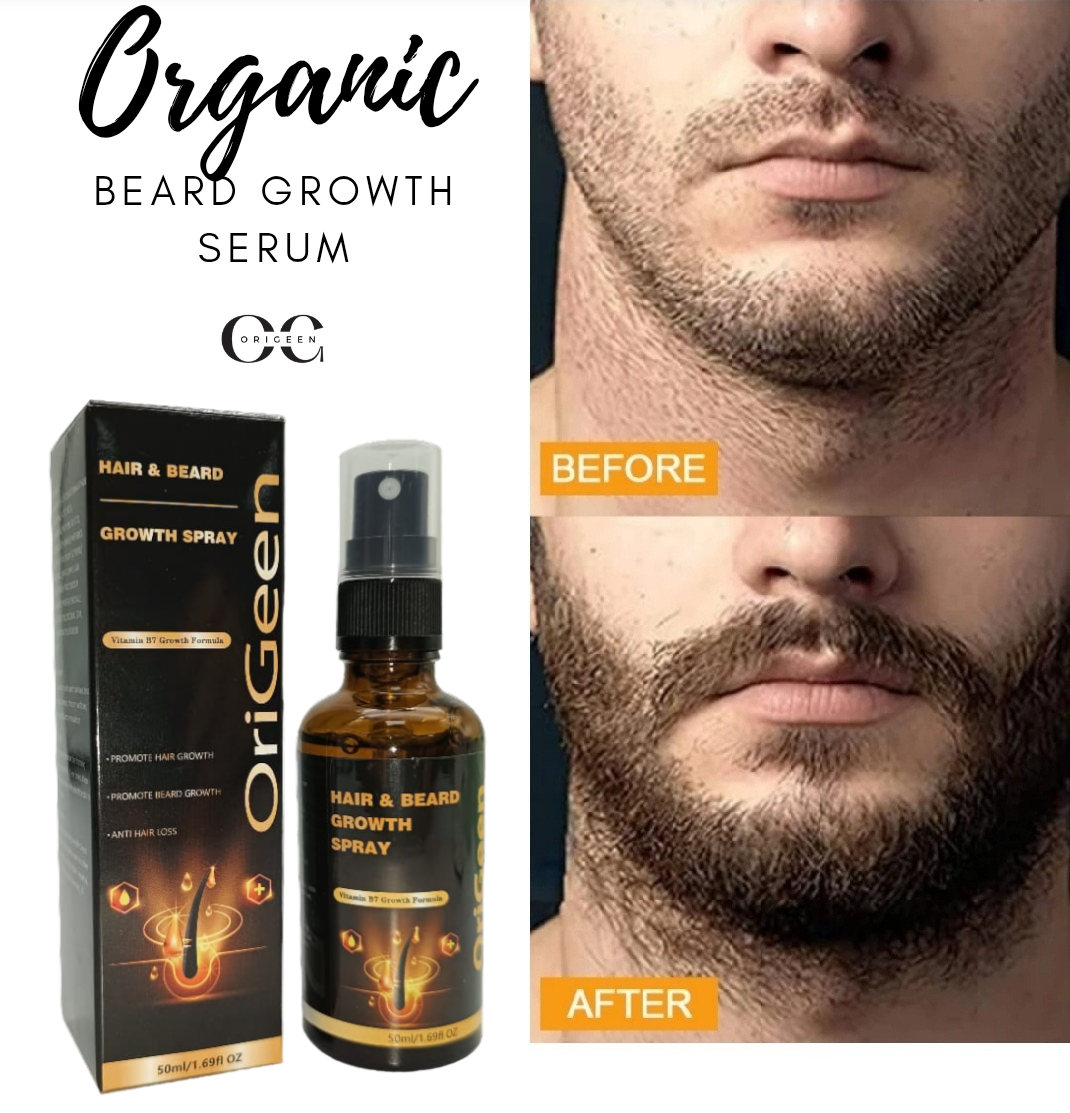 Origeen Baard groei Serum Spray – Beard growth activator - Stimuleert Snelle & Dikke Baardgroei – 100% Natuurlijk