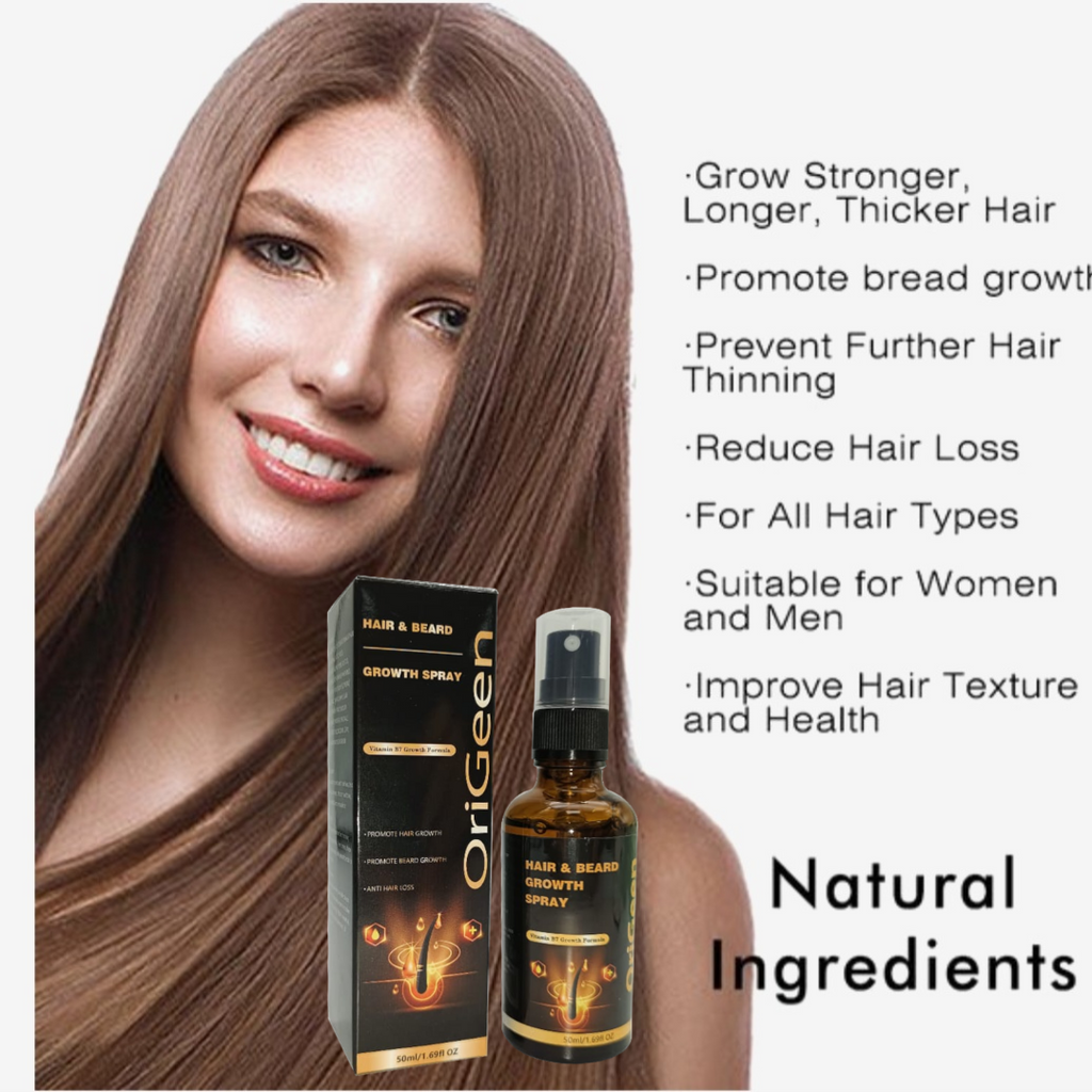 Origeen Hair & beard growth serum – Stimuleert Haargroei & Baardgroei | Tegen Haaruitval | Voor Dikker, Voller Haar & Een Sterke, Gezonde Baard