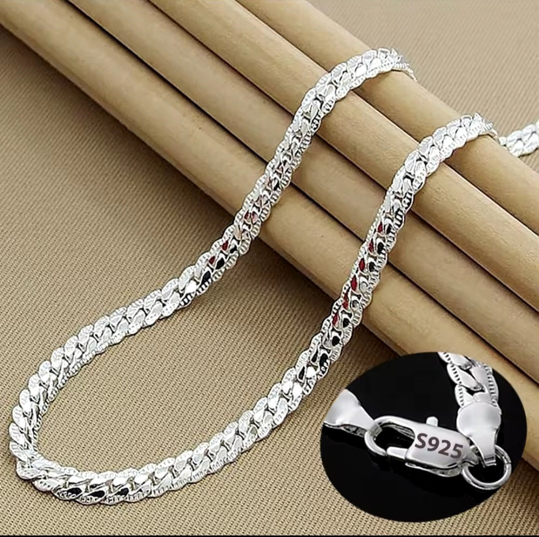 Ori Design 925 sterling silver emboisse chain necklace