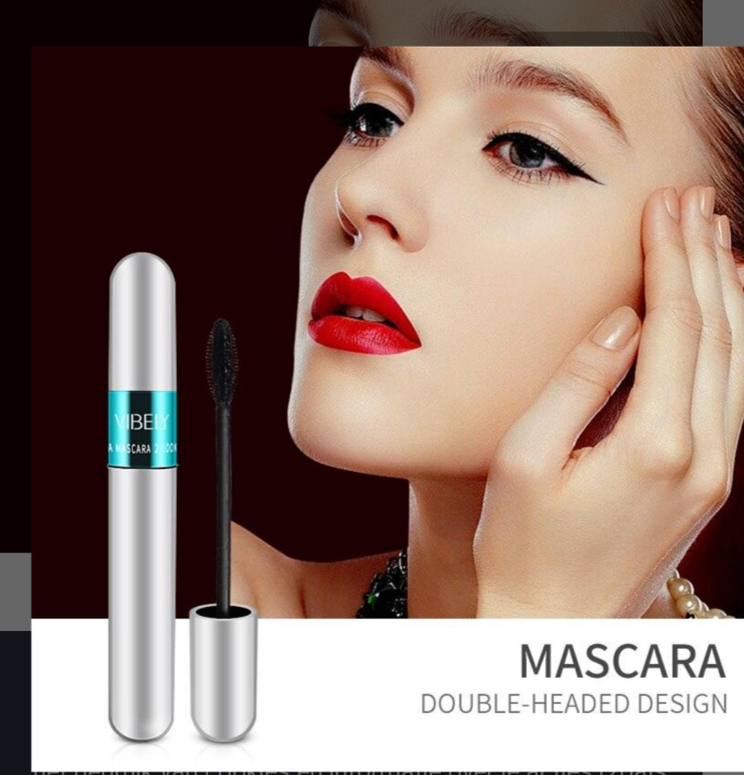 Vibely 4D Fiber Mascara Waterproof – Long Lasting, Maximale Volume & Lengte
