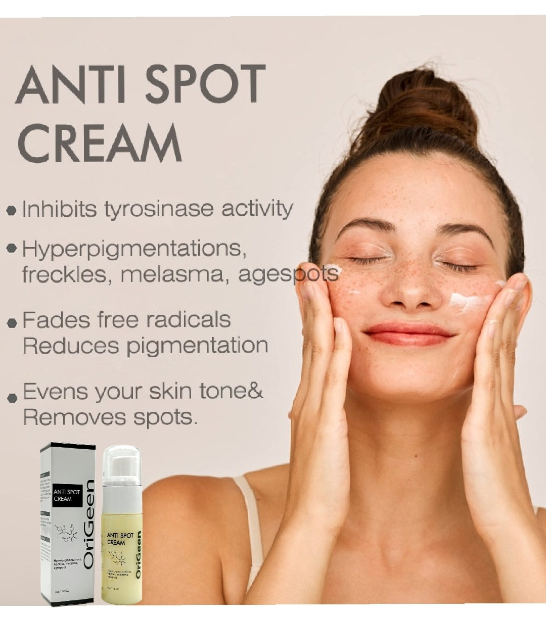 Origeen Anti spot cream voor pigment, melasma, hyperpigmentation - Organic