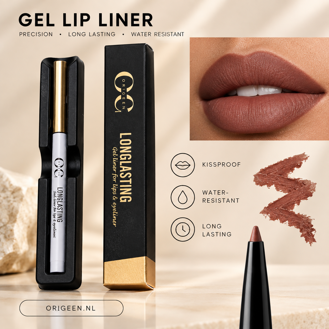 Origeen lipliner in true brown en Terracota kleur