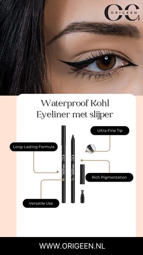 Origeen Oil free Kohl Eyeliner – Waterproof, Long Lasting & Inclusief Puntenslijper | Intense Smokey Eye Look - Afbeelding 3