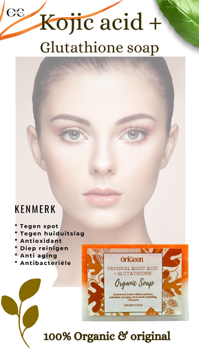 Kojic Acid & Glutathione Zeep  met Collageen & Vit C  – Organic & Original | Anti-Aging, Anti-Pigment & Antioxidant | Verheldert Donkere Vlekken, Reinigt Poriën & Vermindert Eczeem - Afbeelding 5