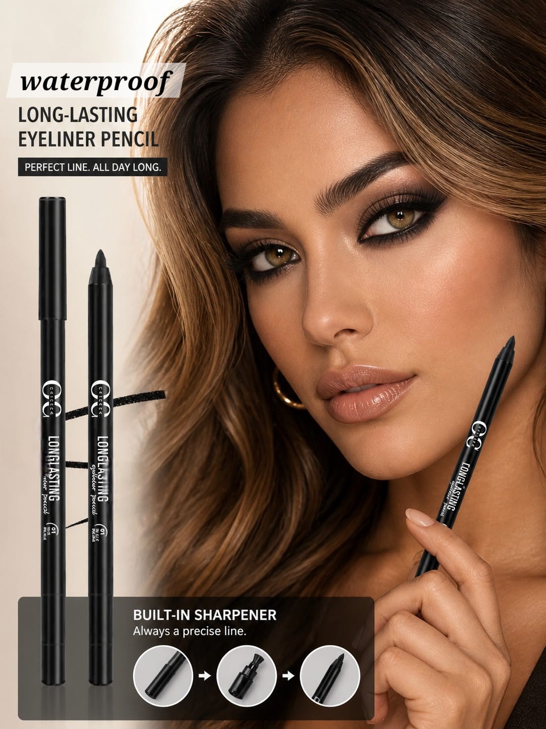 Waterproof Kohl Eyeliner Potlood – Zwart & Long Lasting | Origeen