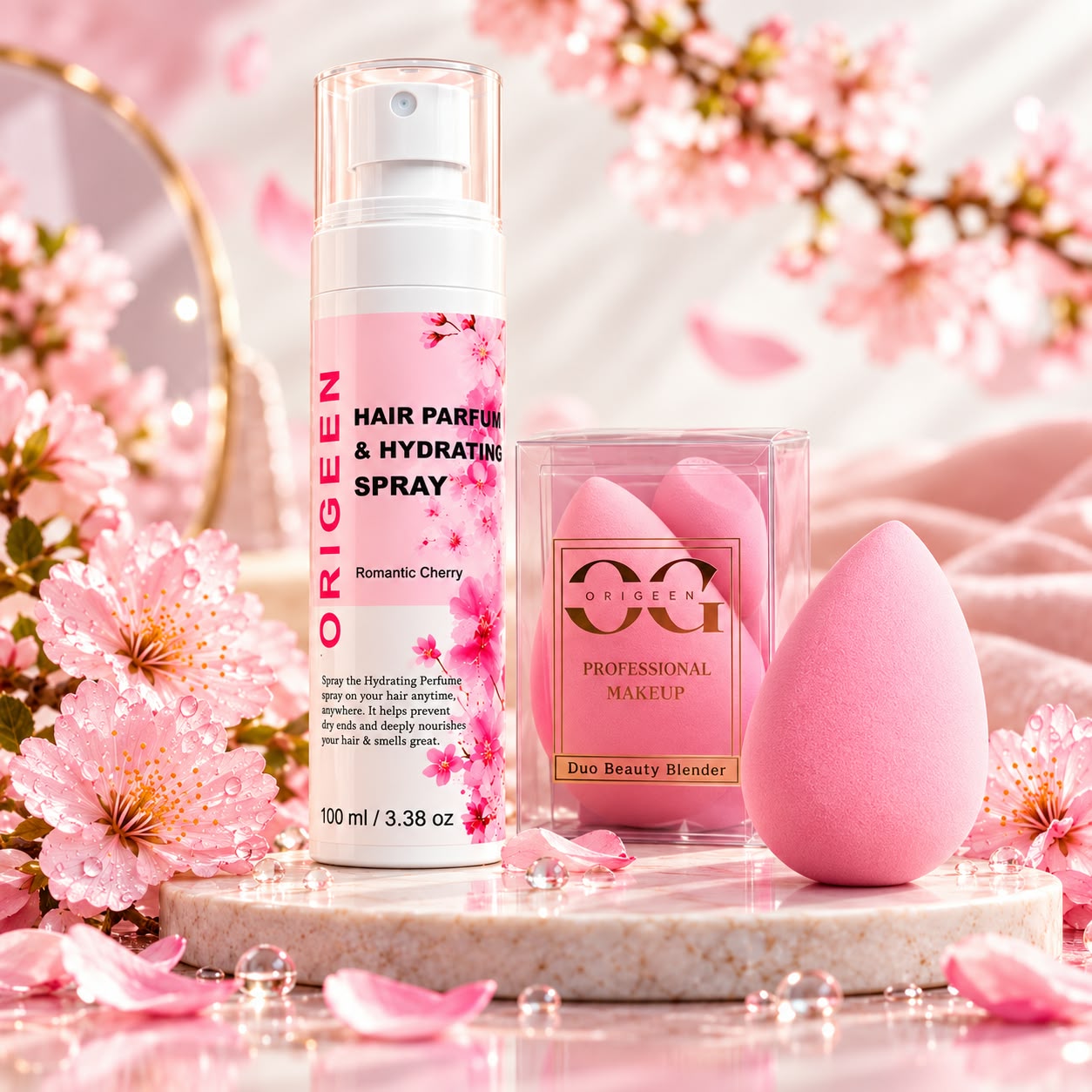 Travel set hair mist & beauty blender